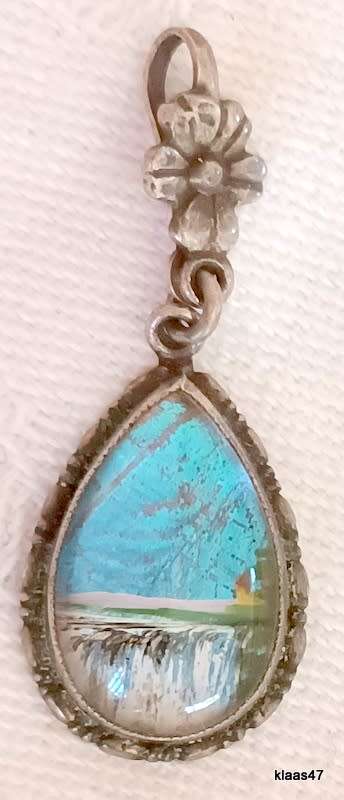 1920s Butterfly Wing Pendant - signed by Thomas Mott - TLM Sterling England (No chain)