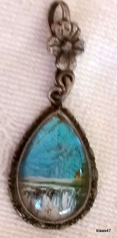 1920s Butterfly Wing Pendant - signed by Thomas Mott - TLM Sterling England (No chain)