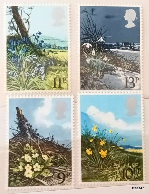 GB 1979 Spring Wild Flowers Set of 4 Mint stamps