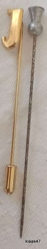 Vintage Hat Pin and Letter J Lapel Pin.