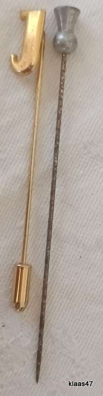 Vintage Hat Pin and Letter J Lapel Pin.