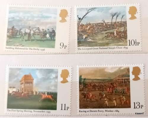 GB - 1979 - Horseracing Paintings Bi-Cent of Derby - Set of 4 Mint stamps