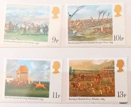 GB - 1979 - Horseracing Paintings Bi-Cent of Derby - Set of 4 Mint stamps
