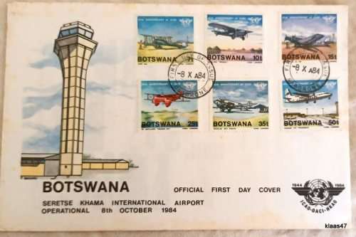 Botswana - 1984 - Seretse Khama International Airport - FDC (Some toning round edge of envelope)