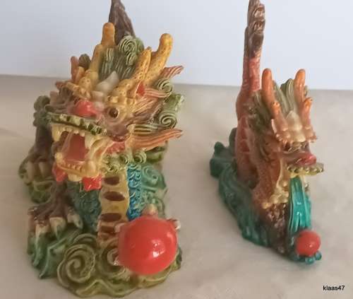 Two Chinese Dragon Ornaments