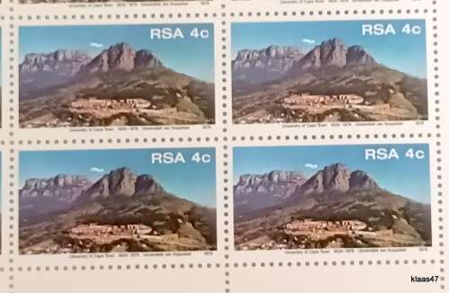 RSA - 1979 - UCT - Sheet of 25 Mint stamps (4c)