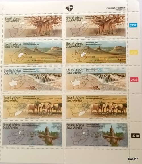 RSA - 1995 - Tourism - Sheet of 10 Mint stamps