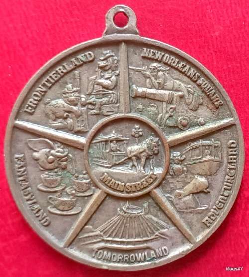 Vintage Disneyland Medallion -  5 Lands & Main Street - Bronze