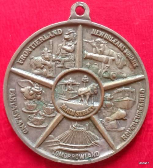 Vintage Disneyland Medallion -  5 Lands & Main Street - Bronze