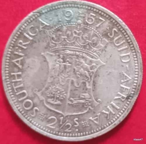 South Africa - 1957 - 2½ Shillings - Silver (.500)