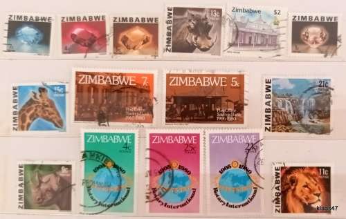 Zimbabwe - Mixed Lot of 15 Used stamps