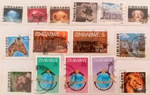 Zimbabwe - Mixed Lot of 15 Used stamps