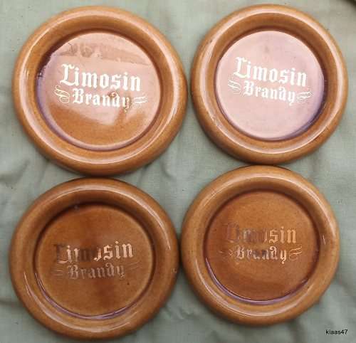 Set of Four Limosin Brandy Porcelain Coasters