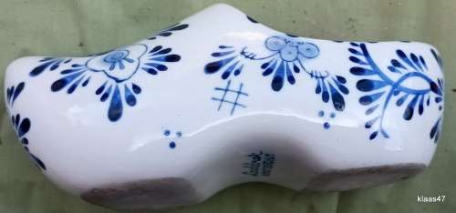 Vintage - LADDRAK Amsterdam - Ceramic Pottery Clog - Blue and White