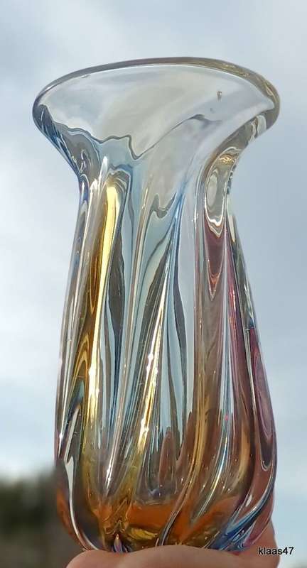 Murano - Blue and Amber - Vase -