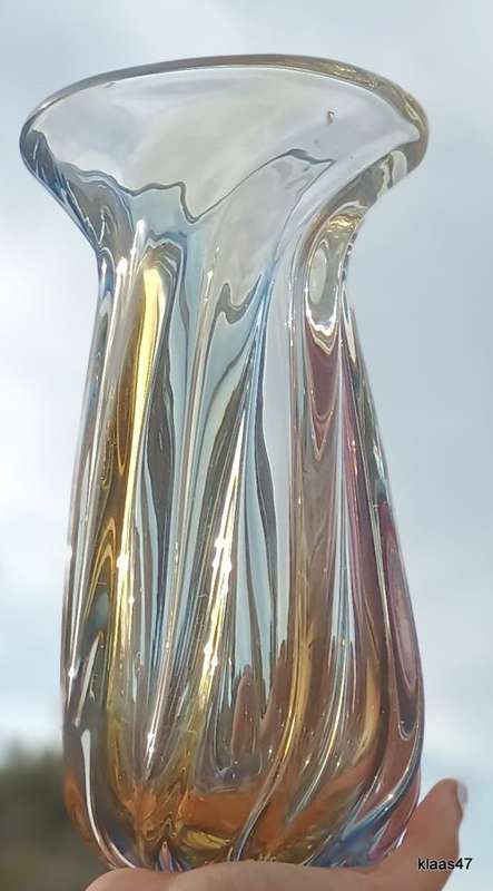 Murano - Blue and Amber - Vase -