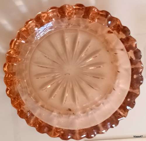 Pink Pressed Glass Ashtray