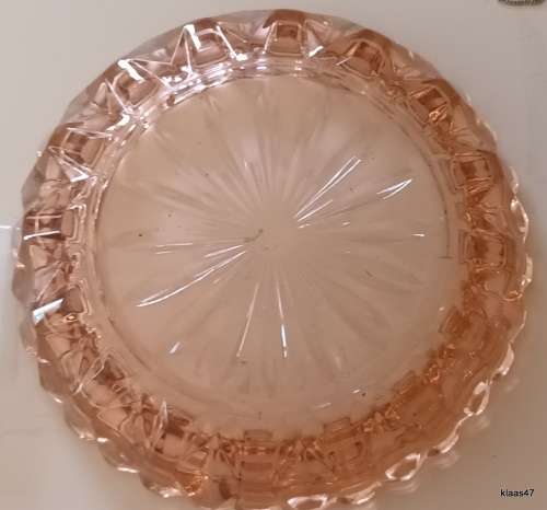 Pink Pressed Glass Ashtray