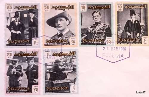Fujeira - 1966 - Winston Churchill - Set of 6 stamps on Cover