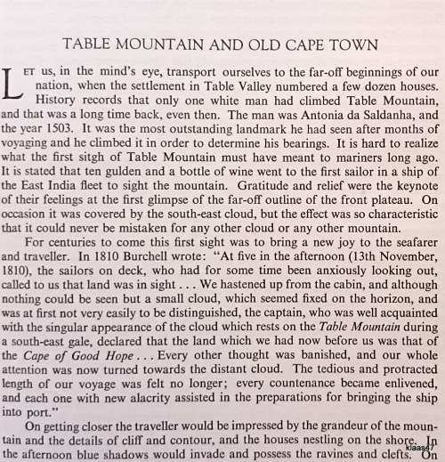 Table Mountain (Our National Heritage after Three Hundred Years - C A Luckhoff - Hardcover 1951