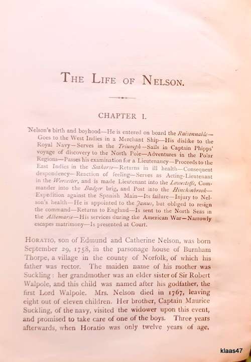 The Life of Nelson - Robert Southey - Hardcover (Introduction written 1886)