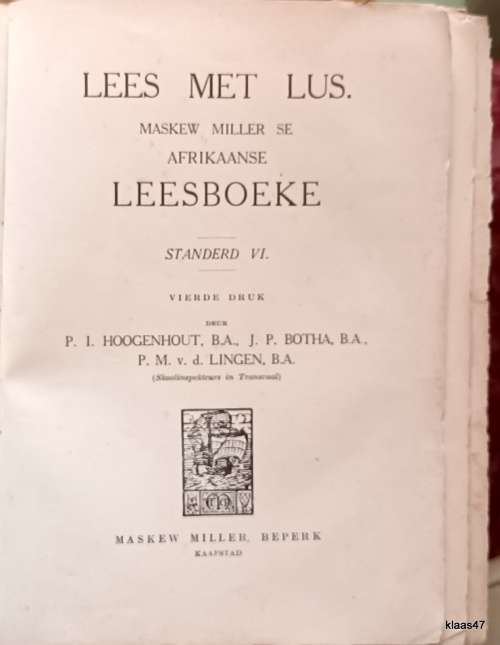 Lees Met Lus - Afrikaanse Leesboek Standerd VI - Vierde Druk
