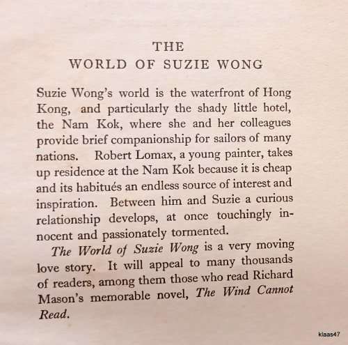 The World of Suzie Wong - Richard Mason - Hardcover 1957
