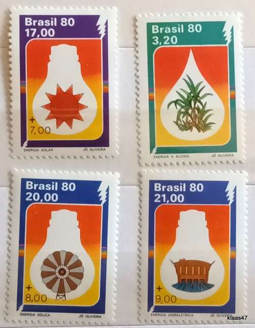 Brazil - 1980 - Energy Conservation - Set of 4 Mint stamps