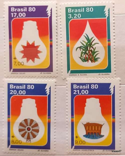Brazil - 1980 - Energy Conservation - Set of 4 Mint stamps
