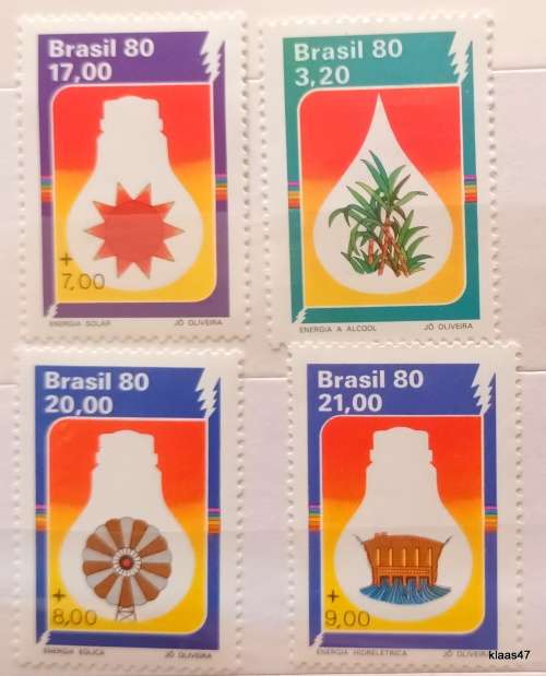 Brazil - 1980 - Energy Conservation - Set of 4 Mint stamps