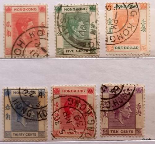 Hong Kong - 1938/52 - George Vi - 6 Used  stamps