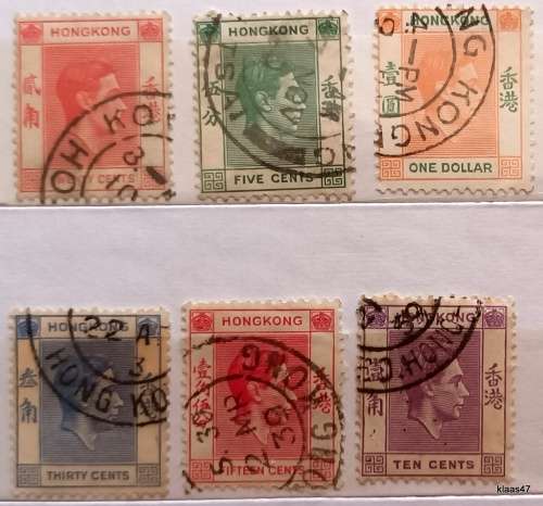 Hong Kong - 1938/52 - George Vi - 6 Used  stamps