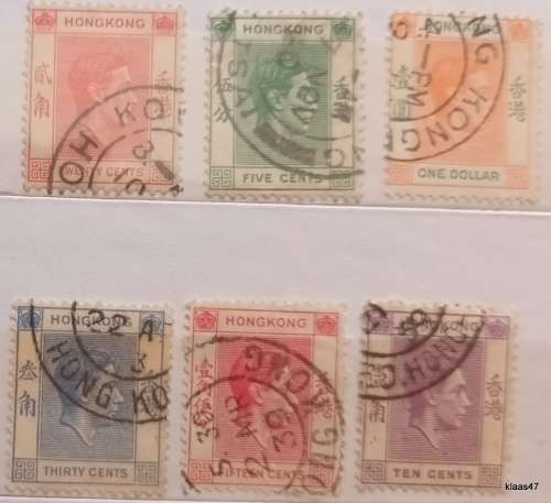 Hong Kong - 1938/52 - George Vi - 6 Used  stamps