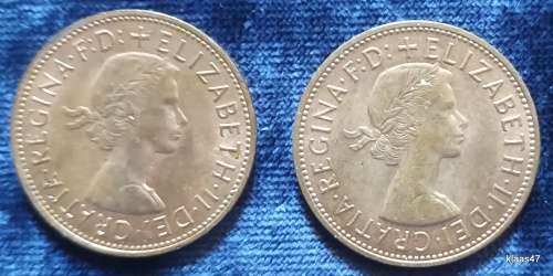 GB - Elizabeth II - One Penny 1x1966 1x1967