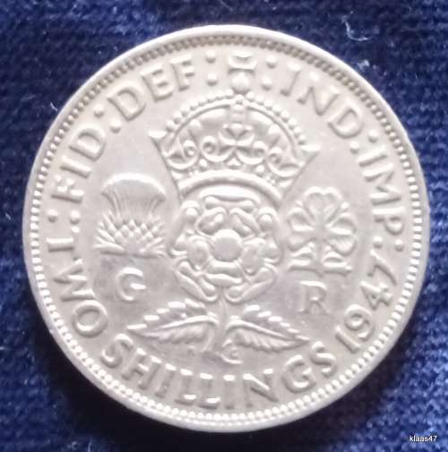 GB - 1947 - George VI (with `IND:IMP`) - Two Shillings - Copper-nickel