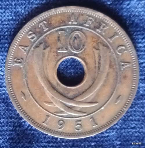East Africa - 1951 - George VI - Ten Cents - Bronze