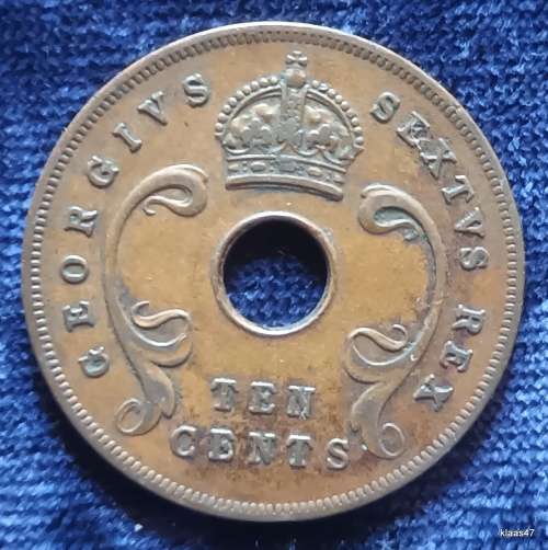 East Africa - 1951 - George VI - Ten Cents - Bronze