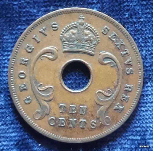 East Africa - 1951 - George VI - Ten Cents - Bronze