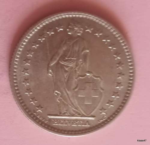 Switzerland - 1964 - 2 Francs - Helvitia Standing - Silver (.835) (16.5% copper)
