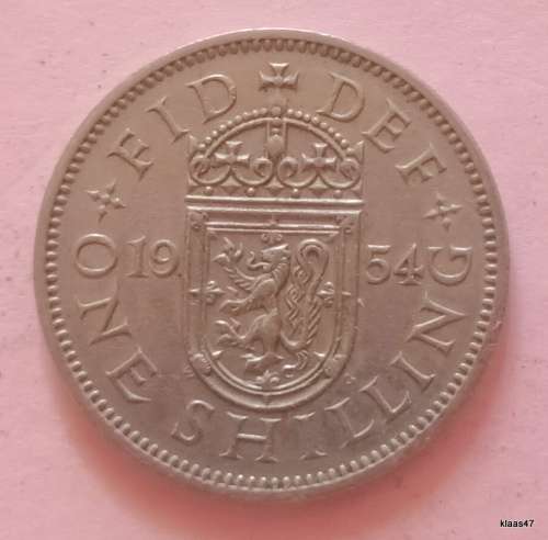 GB - 1954 - No `BRITT:OMN` - One Shilling - Copper-nickel