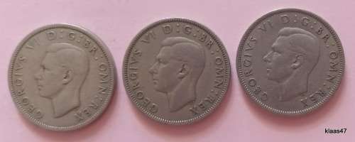 GB - 1948/49/50 - George Vi - 2 (two) shillings - Copper-nickel (3 coins)