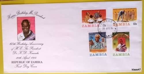 Zambia - 1984 - 60th Birthday Pres Kaunda - FDC
