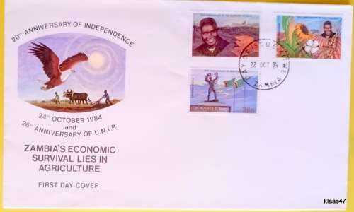 Zambia - 1984 - Independence 20th Anniversary - FDC