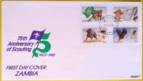 Zambia - 1982 - 75th Anniversary of Scouting - FDC