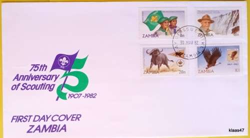 Zambia - 1982 - 75th Anniversary of Scouting - FDC