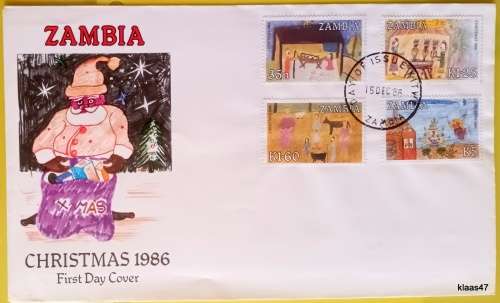 Zambia - 1986 - Christmas - FDC