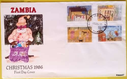 Zambia - 1986 - Christmas - FDC