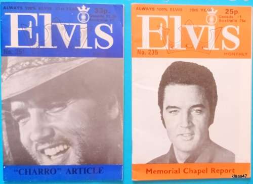 Elvis Monthly - No. 235 Aug 1979 and No. 251 Dec 1980 - 2 Magazines
