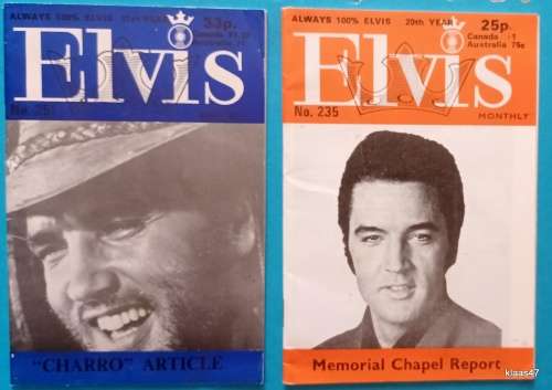 Elvis Monthly - No. 235 Aug 1979 and No. 251 Dec 1980 - 2 Magazines