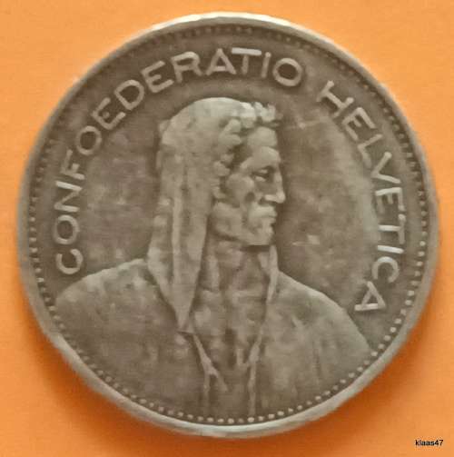 Switzerland - 1951 - 5 Francs - (Herdsman) - Silver (.835)
